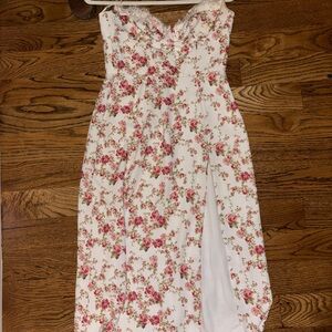 House of CB Floral Pink and White Dress